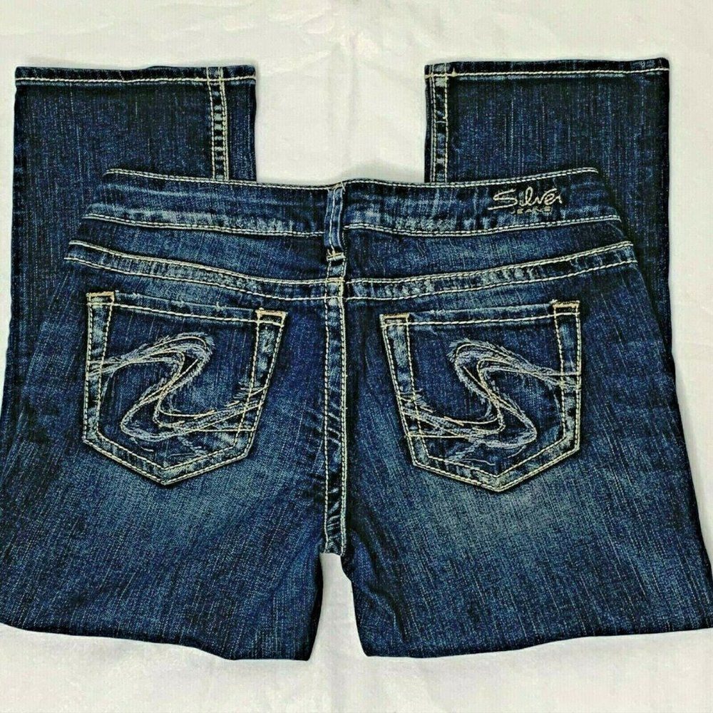 Silver Jeans Denim Capri 29 Dark Wash Aiko
